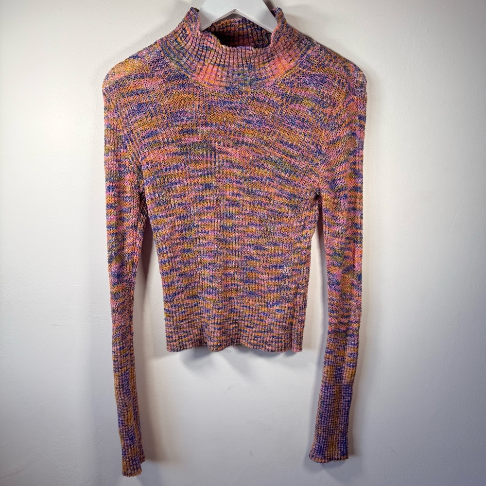 Free People Women’s Multicolor Knit Mock Neck Sweater Size Small
